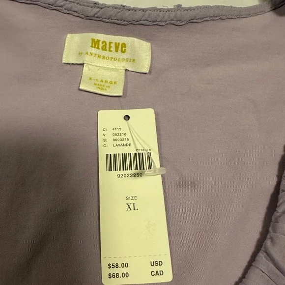 Anthropologie Lavender Ruffled Blouse - Picture 2 of 3